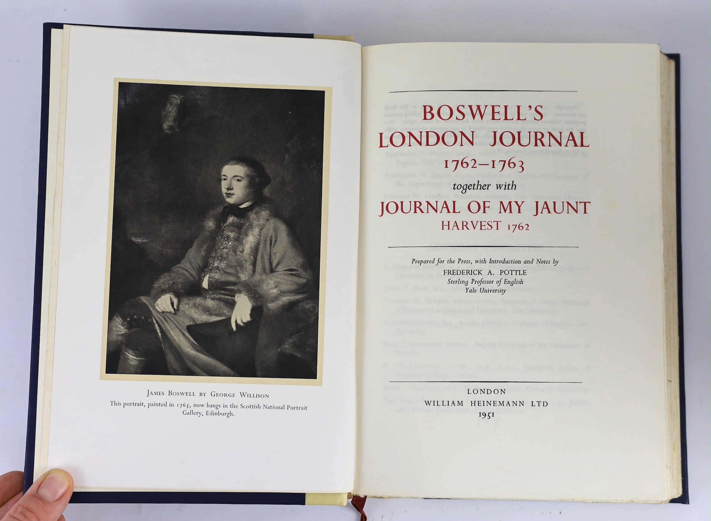 Boswell, James - The Yale Edition of the Private Papers ... Limited Editions, 4 vols, i.e., Boswell's London Journal; Boswell in Holland; Boswell on the Grand Tour; Germany and Switzerland ..., Boswell on the Grand Tour: